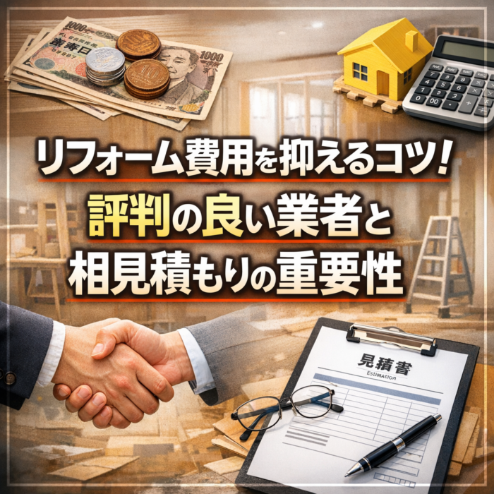 リフォーム費用を抑えるコツ！評判の良い業者と相見積もりの重要性